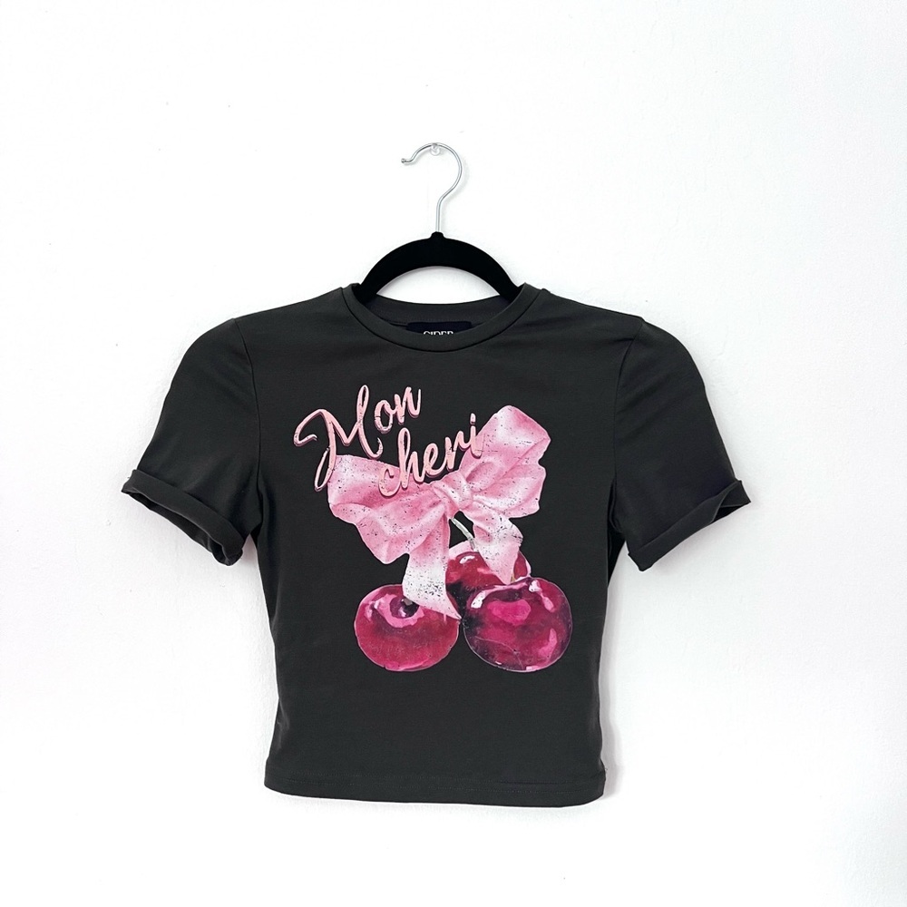 Cider Cherry Graphic Crop Top
